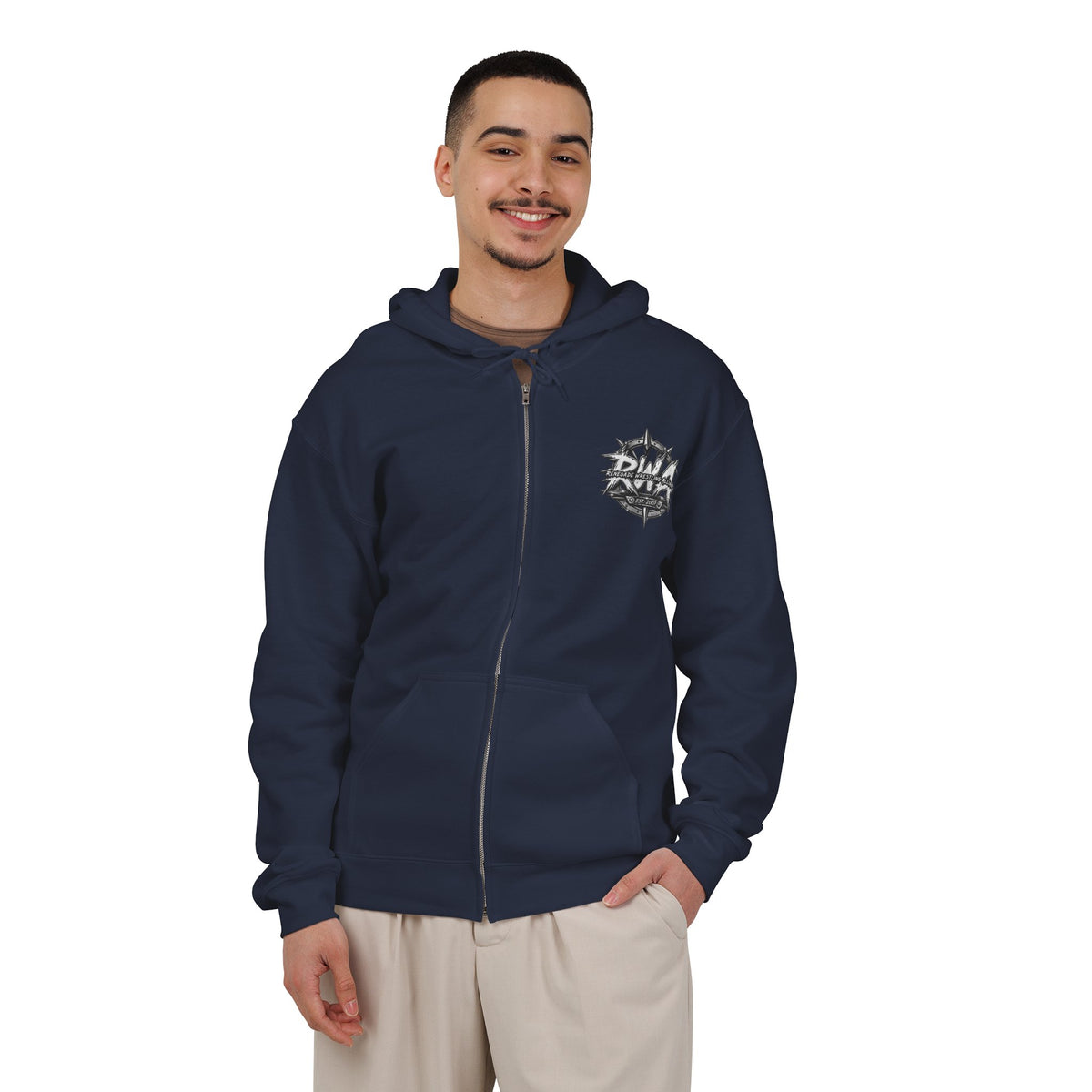 RWA White Logo Zip Hoodie